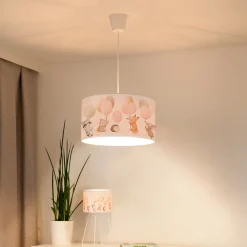 Freddy-riippuvalaisin, Ø 35 cm, kangas, värikäs, eläimet, E27