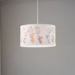 Freddy-riippuvalaisin, Ø 35 cm, kangas, värikäs, eläimet, E27