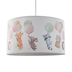 Freddy-riippuvalaisin, Ø 35 cm, kangas, värikäs, eläimet, E27