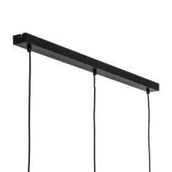 Funda-riippuvalo, musta, pituus 110 cm, 3-lamppuinen, metalli/lasi