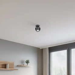 GAMBIT kattokohdevalaisin, musta, Ø 10 cm, metalli, GU10 LED
