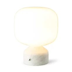 GEJST LED-akkukäyttöinen pöytälamppu Meemo, marmori valkoinen, lasi, USB