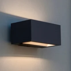 GEMINI-LED-ulkoseinälamppu, tummanharmaa, 14 cm, IP54, ylös/alas