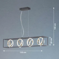 Gisi-LED-riippuvalaisin, CCT, himmennys, 4 lamppua