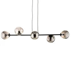Glassy riippuvalaisin, 6-lamppuinen, musta, grafiitti, lasi, 110 cm