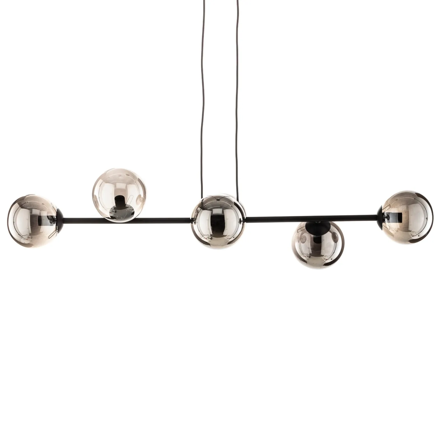 Glassy riippuvalaisin, 6-lamppuinen, musta, grafiitti, lasi, 110 cm