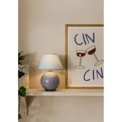 Globen Lighting IRIS-akkupöytävalaisin, sininen, korkeus 23 cm