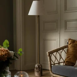 Globen Lighting lattiavalaisin Gino, jalka marmori, beige, 145 cm