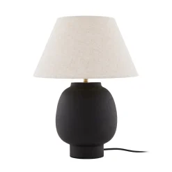 Globen Lighting Lorenzo -pöytälamppu, musta, korkeus 46 cm, keramiikka