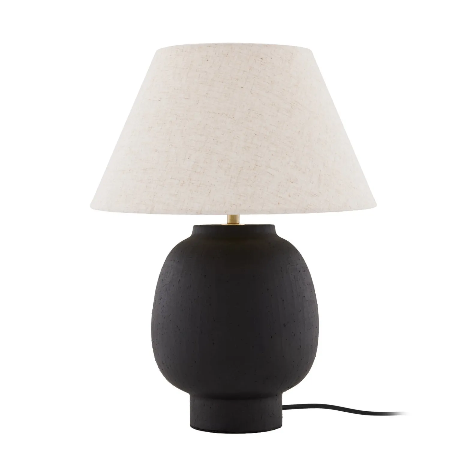 Globen Lighting Lorenzo -pöytälamppu, musta, korkeus 46 cm, keramiikka