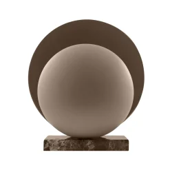 Globen Lighting pöytälamppu ORBIT, ruskea, korkeus 32 cm, marmorijalka