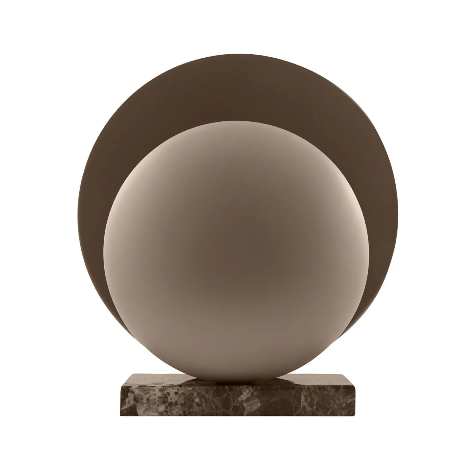 Globen Lighting pöytälamppu ORBIT, ruskea, korkeus 32 cm, marmorijalka