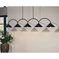 Globen Lighting riippuvalo CURVE 5, musta, 5-lamppuinen, 165 cm