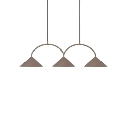 Globen Lighting riippuvalo CURVE, pituus 95 cm, ruskea, 3-lamppuinen.