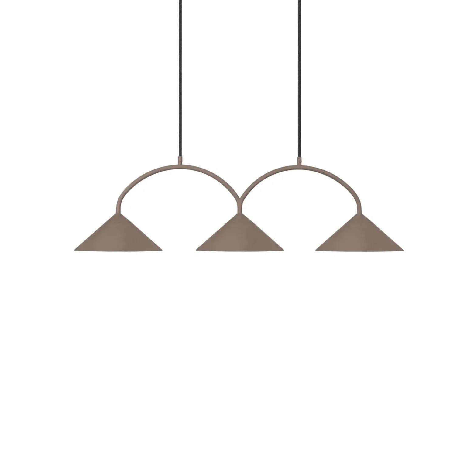 Globen Lighting riippuvalo CURVE, pituus 95 cm, ruskea, 3-lamppuinen.