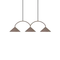 Globen Lighting riippuvalo CURVE, pituus 95 cm, ruskea, 3-lamppuinen.