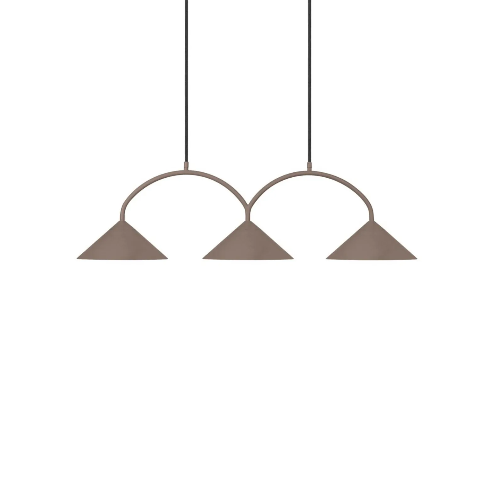 Globen Lighting riippuvalo CURVE, pituus 95 cm, ruskea, 3-lamppuinen.