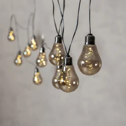 Glow-LED-valoketju, 10-lamppuinen, savunharmaa