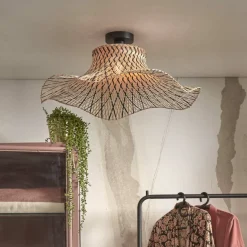 GOOD & MOJO Ibiza kattovalaisin Ø 65cm luonnollinen/musta