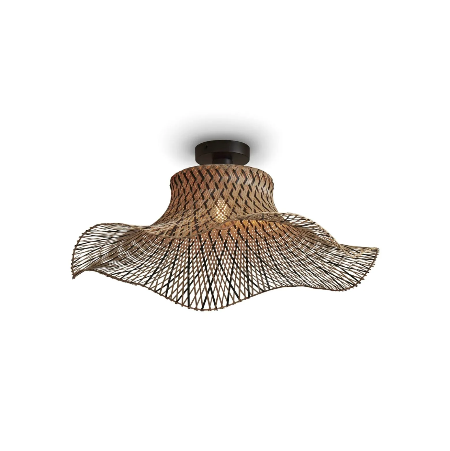 GOOD & MOJO Ibiza kattovalaisin Ø 65cm luonnollinen/musta