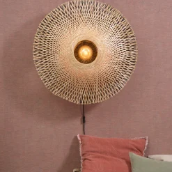 GOOD & MOJO Kalimantan seinä, luonnollinen/musta, Ø 87cm