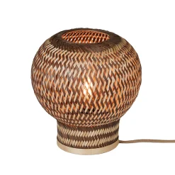 GOOD & MOJO pöytälamppu Barbados, ruskea, Ø 25 cm, bambu, E27