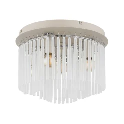 Gorley-kattovalaisin, valkoinen/hiekka, lasi, Ø 32 cm, 5-lamppuinen, E14