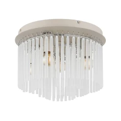 Gorley-kattovalaisin, valkoinen/hiekka, lasi, Ø 32 cm, 5-lamppuinen, E14
