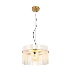Gorley-riippuvalo, valkoinen/kultainen, Ø 40 cm, lasi, E27