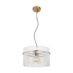Gorley-riippuvalo, valkoinen/kultainen, Ø 40 cm, lasi, E27