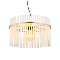 Gorley-riippuvalo, valkoinen/kultainen, Ø 40 cm, lasi, E27