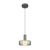 Grant LED-riippuvalaisin, Ø 22 cm, savunharmaa, lasi