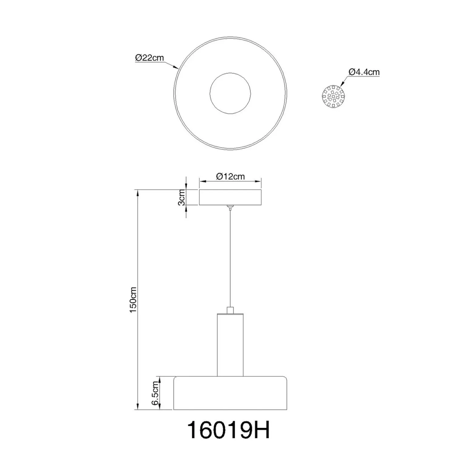 Grant LED-riippuvalaisin, Ø 22 cm, savunharmaa, lasi