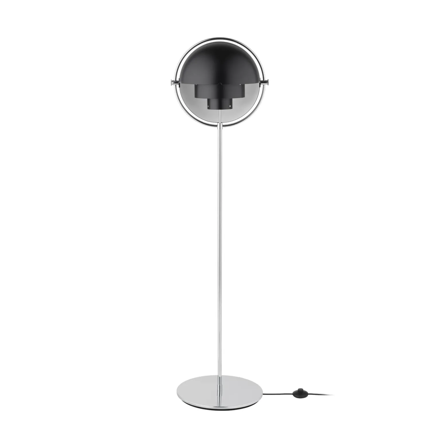 GUBI lattiavalaisin Multi-Lite korkeus 148 cm kromi/antrasiitti musta