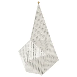 Gubi LED-akku-pöytävalaisin Bagdad, valkoinen, korkeus 36 cm, teräs