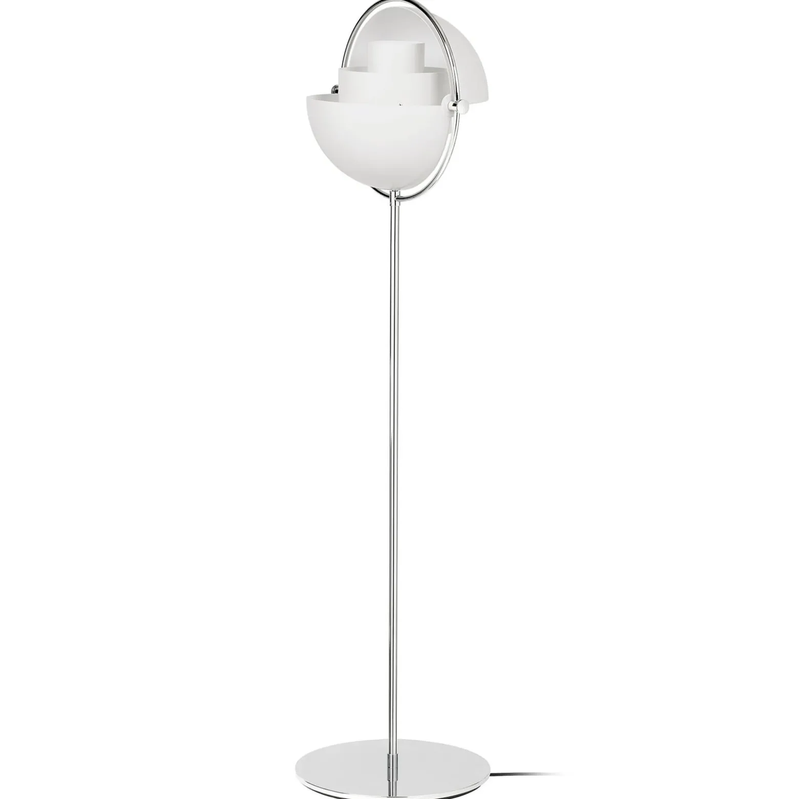 GUBI Multi-Lite lattiavalaisin, korkeus 148 cm, kromi/valkoinen