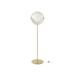 Gubi Multi-Lite lattiavalaisin, korkeus 148 cm, messinki/valkoinen