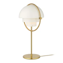 GUBI Multi-Lite pöytävalaisin, korkeus 50 cm, messinki/valkoinen