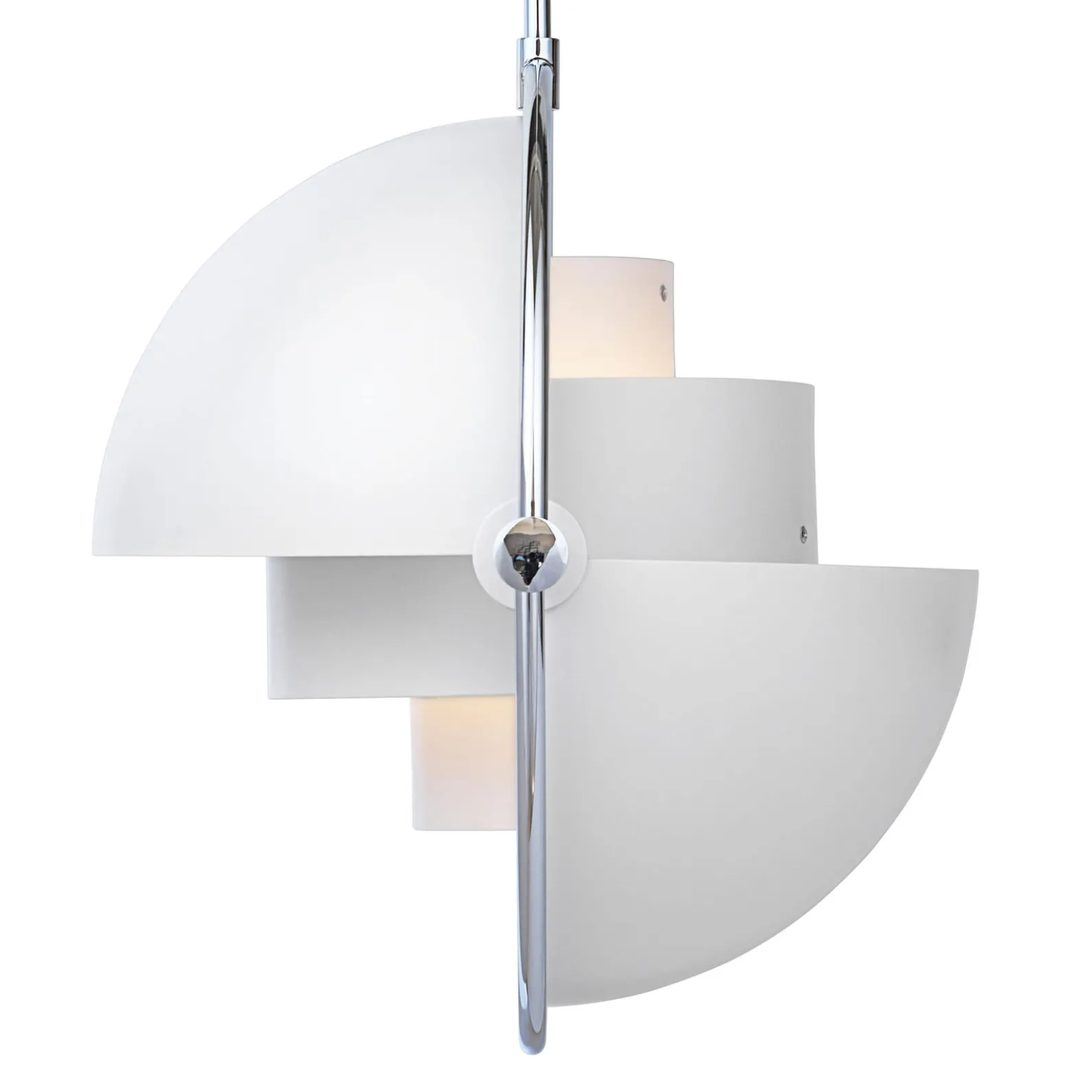 Gubi Multi-Lite riippuvalaisin, Ø 36 cm, kromi/valkoinen