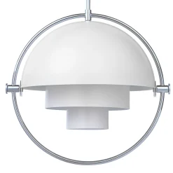 Gubi Multi-Lite riippuvalaisin, Ø 36 cm, kromi/valkoinen