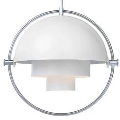 Gubi Multi-Lite riippuvalaisin, Ø 36 cm, kromi/valkoinen