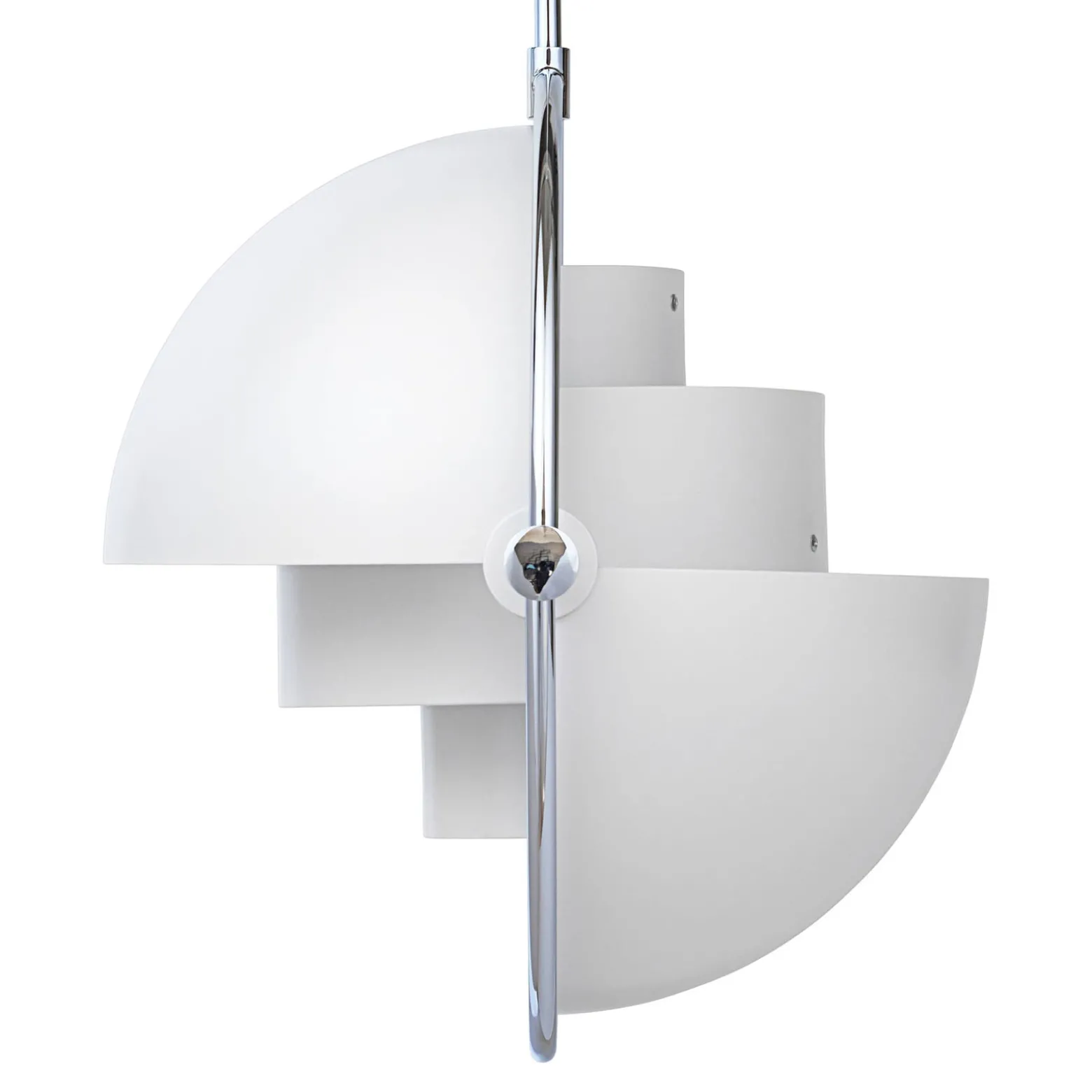 Gubi Multi-Lite riippuvalaisin, Ø 36 cm, kromi/valkoinen