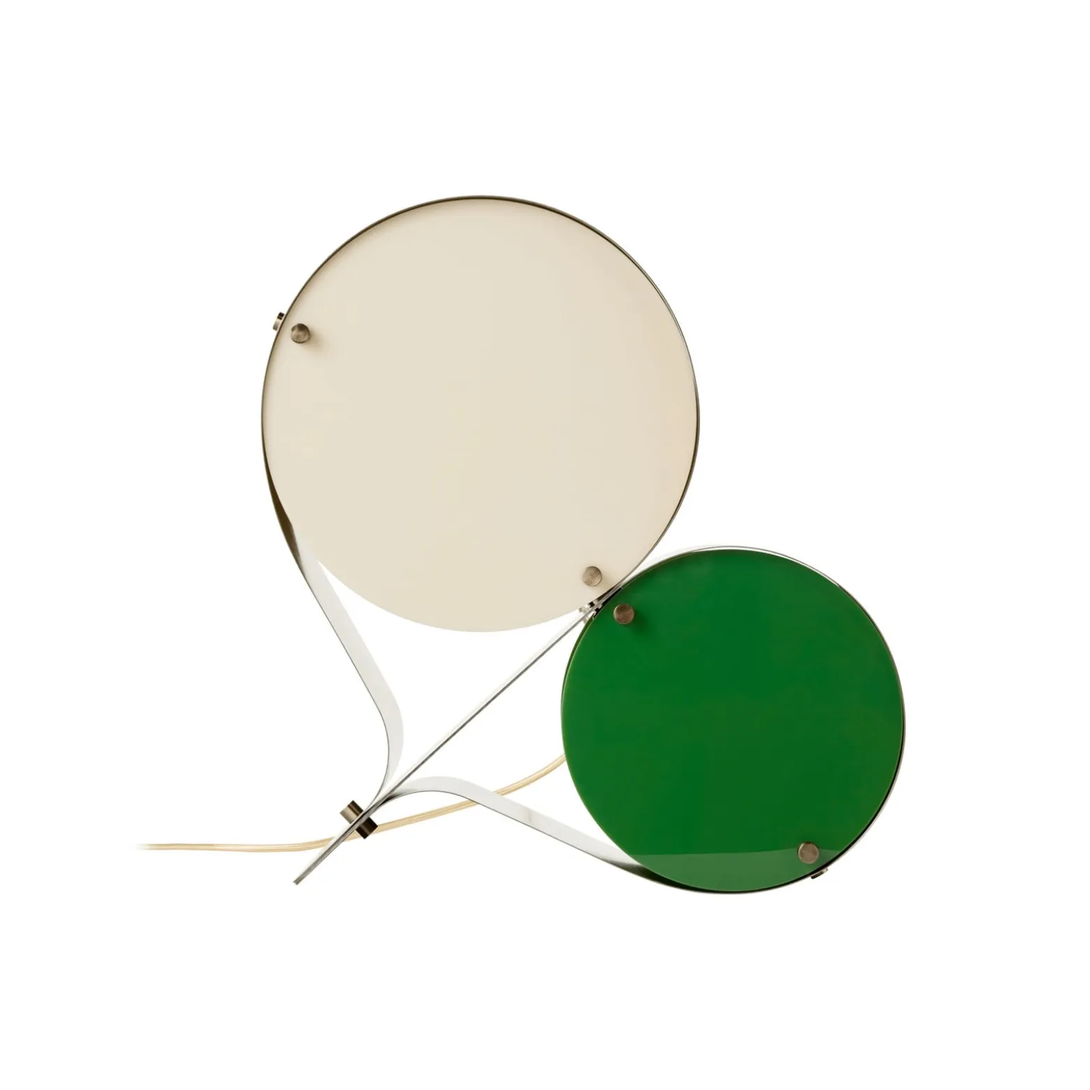 Gubi pöytävalaisin Coppia, norsunluu/vihreä, teräs, korkeus 42 cm