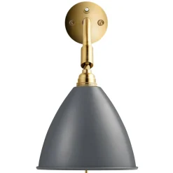 Gubi-seinävalaisin Bestlite BL7, harmaa/messinki, Ø 16 cm, E14