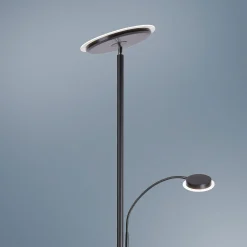 Hans LED-lattiavalaisin lukuvalaisimella, pyöreä, musta