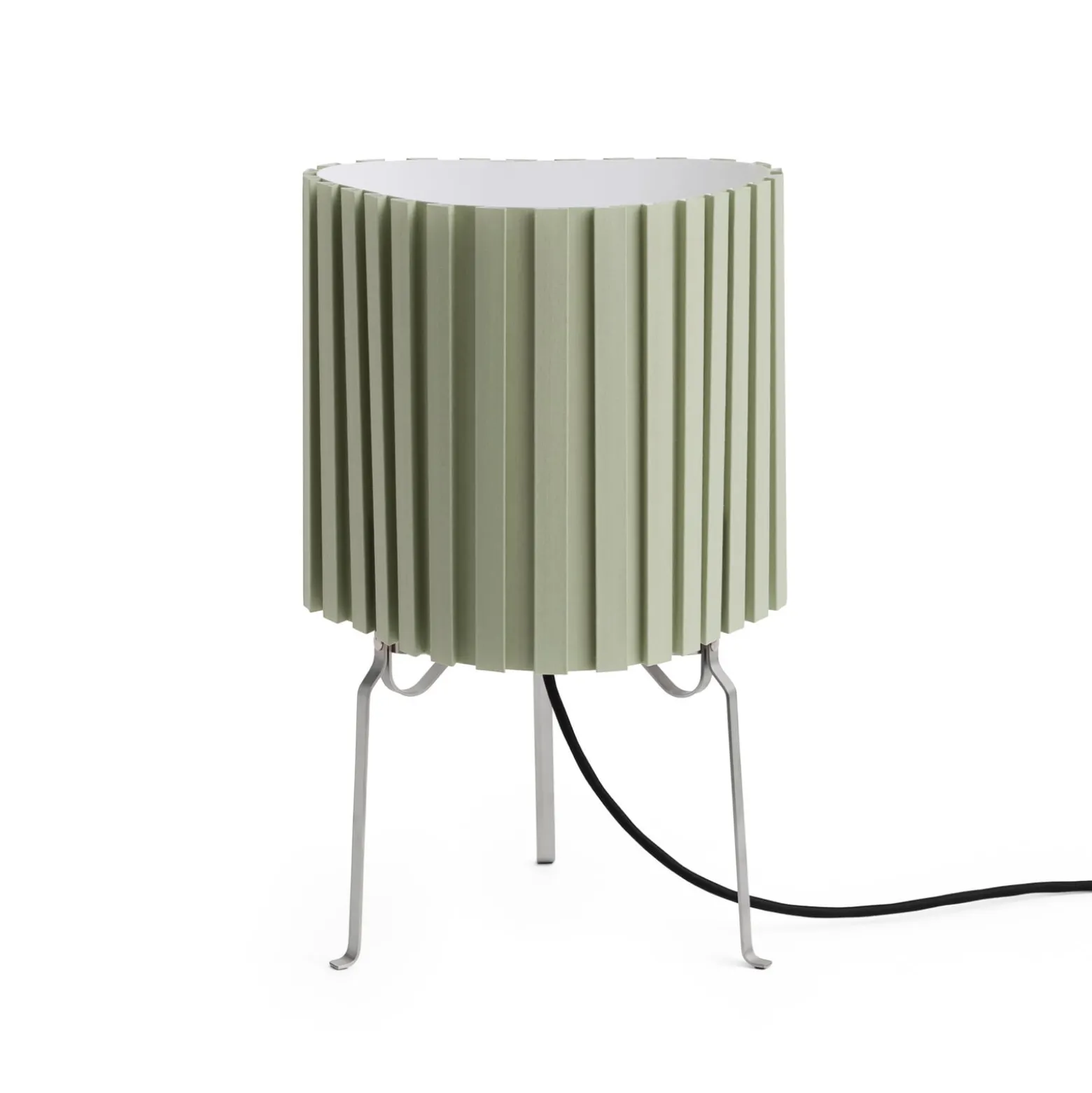 HAY-pöytälamppu Canelé, vihreä, korkeus 37 cm, E14, tekstiili