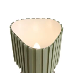 HAY-pöytälamppu Canelé, vihreä, korkeus 37 cm, E14, tekstiili
