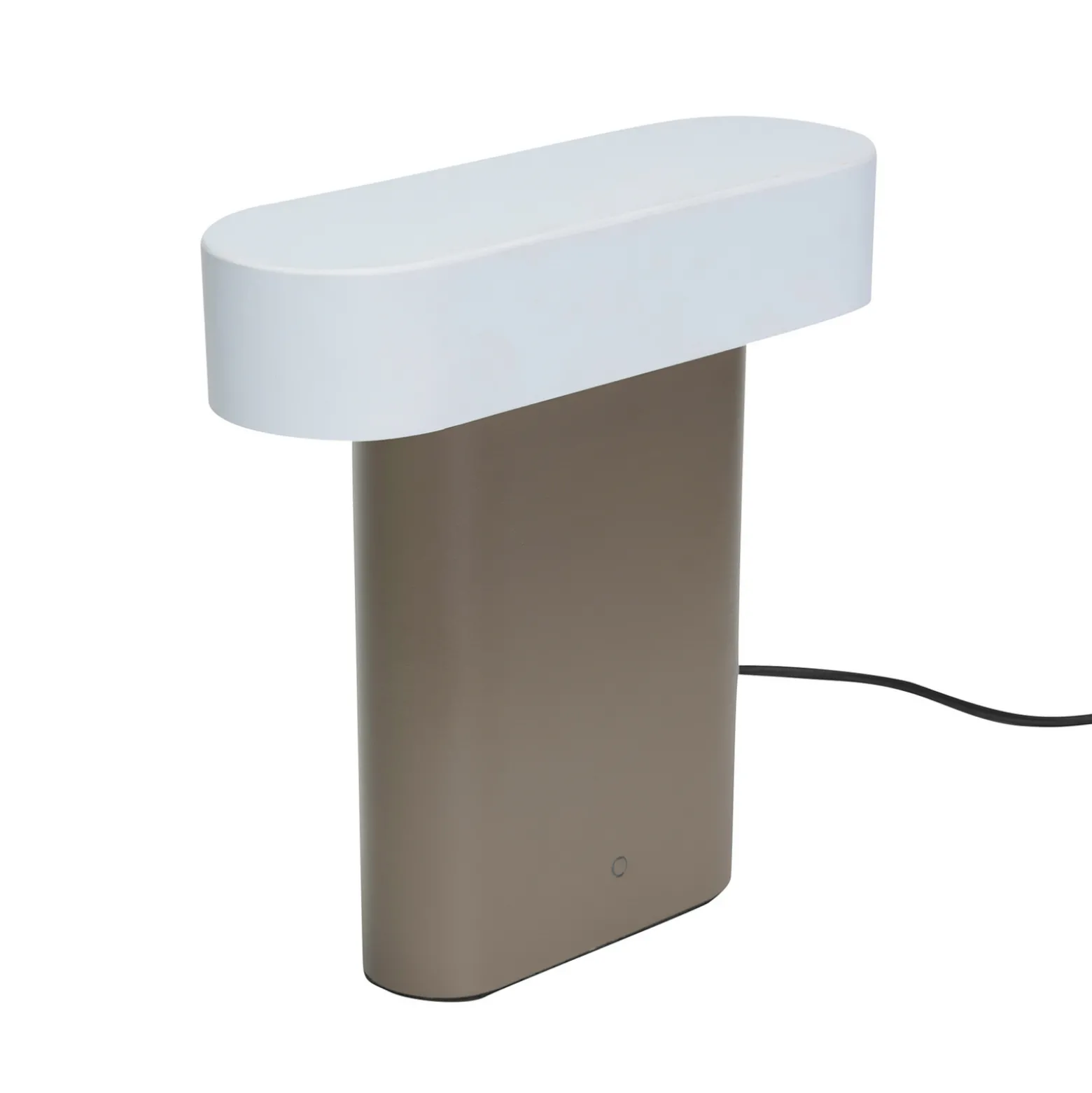 HÜBSCH LED-pöytävalaisin Sleek, ruskea/vaaleanharmaa rauta, PC