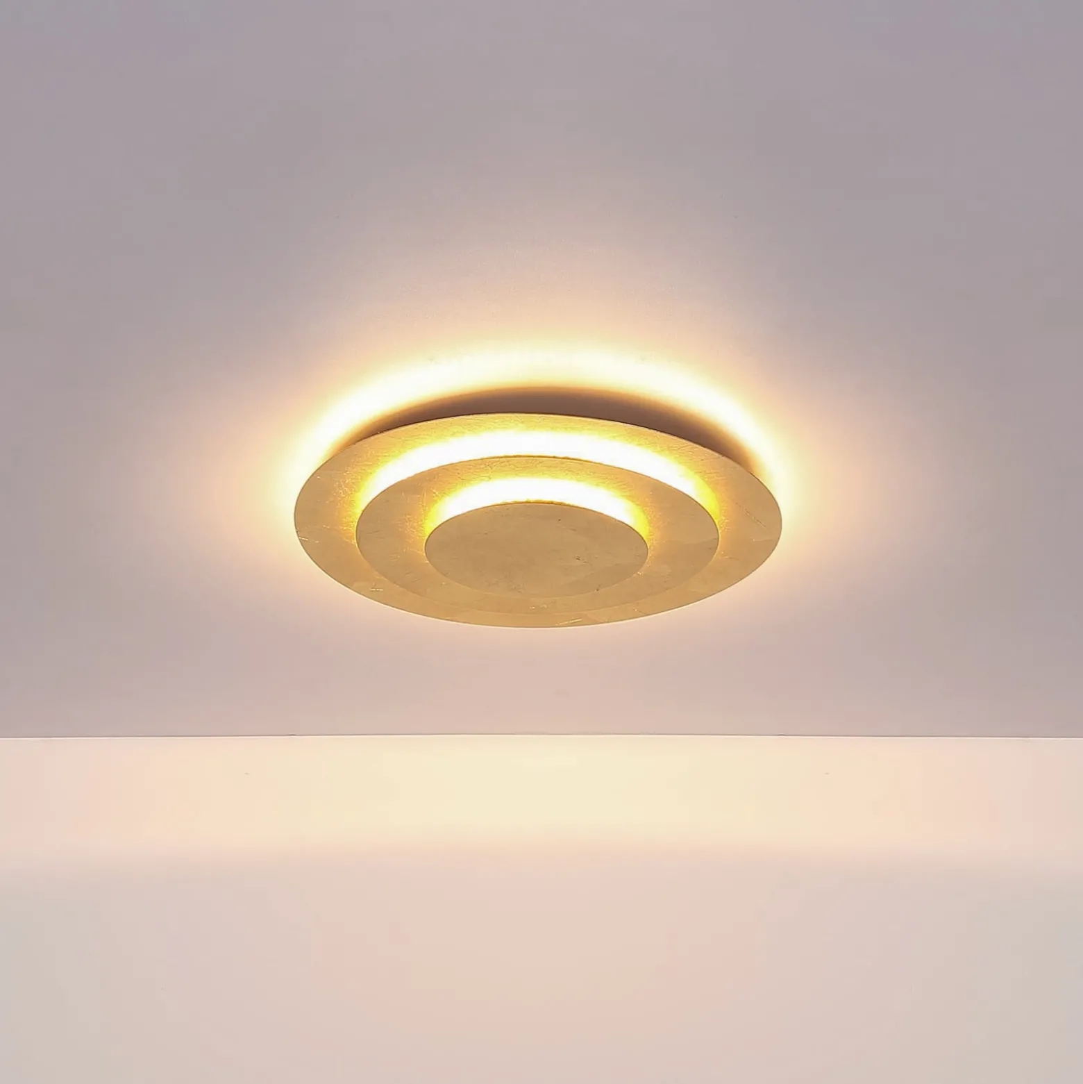 Heda LED-kattovalaisin, Ø 35 cm, kullanvärinen, metallia