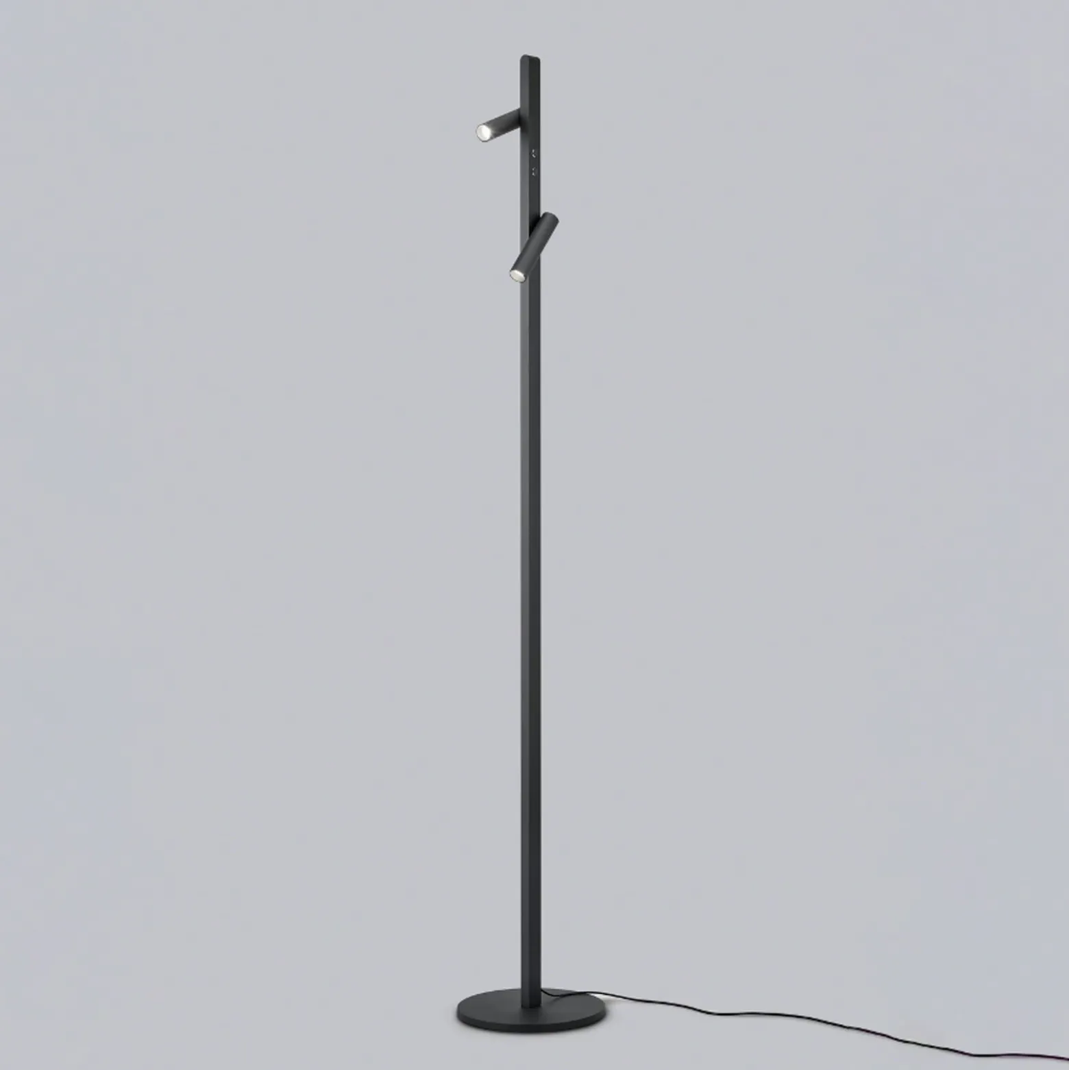 Helestra Coni-LED-lattiavalo 2 spottia 160cm musta